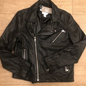 Leather biker jacket